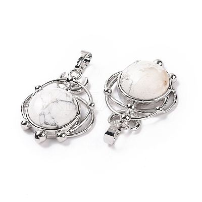 Natural Howlite Pendants G-P496-05P-19-1