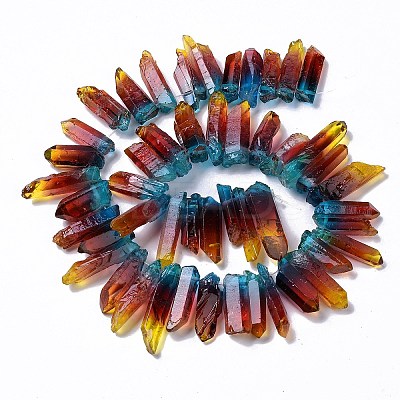 Natural Quartz Crystal Dyed Beads Strands G-I345-02E-1