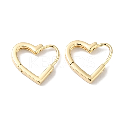 Heart Brass Hoop Earrings for Women EJEW-U008-04G-1