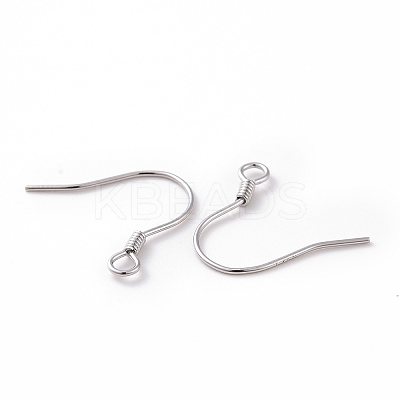 Anti-Tarnish Rhodium Plated 925 Sterling Silver Earring Hooks STER-D035-22P-1