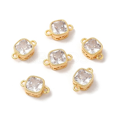 Real 18K Gold Plated Brass Cubic Zirconia Links Connectors KK-M243-04G-02-1