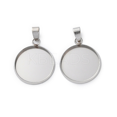 304 Stainless Steel Pendant Cabochon Settings STAS-L282-010P-07-1