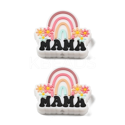 Mother's Day Silicone Focal Beads SIL-B078-07A-1