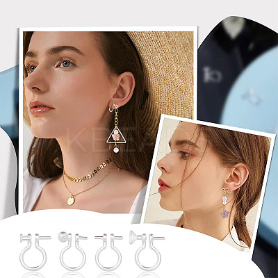 80Pcs 4 Styles Plastic Clip-on Earring Findings KY-AR0001-29-1
