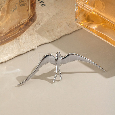 304 Stainless Steel Swallow Cuff Open Ring for Women RJEW-L337-01P-1