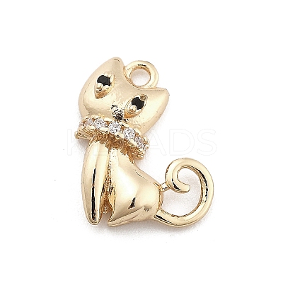 Brass Micro Pave Cubic Zirconia Pendants KK-M306-06G-08-1