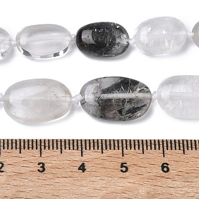 Natural Black Lodolite Quartz Beads Strands G-L650-E02-02-1