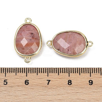 Natural Rhodonite Faceted Connector Charms G-K347-11G-17-1