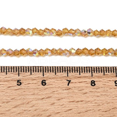 AB Color Plated Transparent Glass Beads Strands GLAA-G127-01F-1