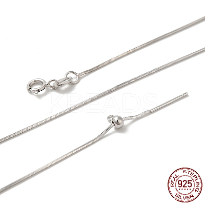 Anti-Tarnish Rhodium Plated 925 Sterling Silver Chain Necklaces STER-F039-15P-1