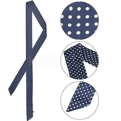 Polka Dot Pattern Polyester Long Silk Scarf for Women Girls AJEW-WH20042-79B-1