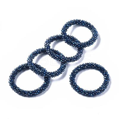 Faceted Transparent Glass Beads Stretch Bracelets BJEW-S144-002B-01-1