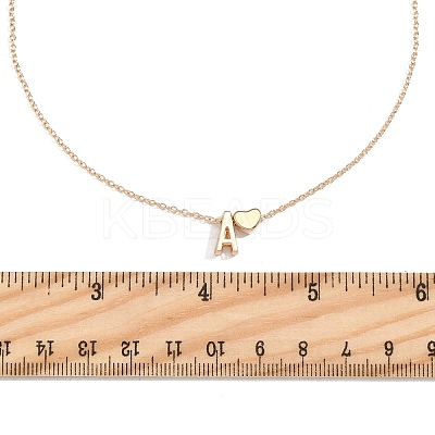 Alloy Letter Heart Pendant Necklaces for Women NJEW-FS0001-09N-1