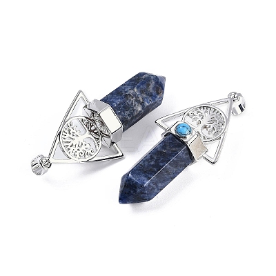 Natural Sodalite Faceted Pointed Bullet Big Pendants G-H076-02P-013-1