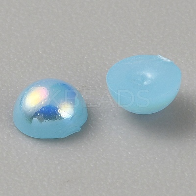 ABS Plastic Imitation Pearl Cabochons OACR-WH0044-02A-08-1