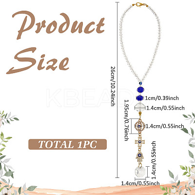 Evil Eye Glass Pendant Decorations HJEW-MA00030-1