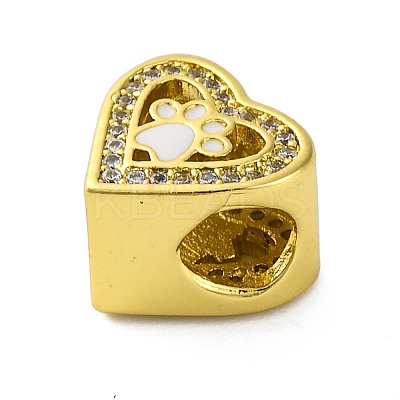 Rack Plating Brass Micro Pave Cubic Zirconia Beads with Enamel KK-Z081-06-1