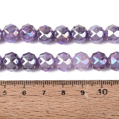 Anti-Tarnish Electroplate Glass Beads Strands GLAA-N064-10mm-13-1