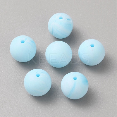 Round Food Grade Eco-Friendly Silicone Focal Beads SIL-TAC0013-07B-1