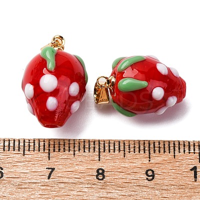 Handmade Lampwork Pendants LAMP-S069-05A-G-1
