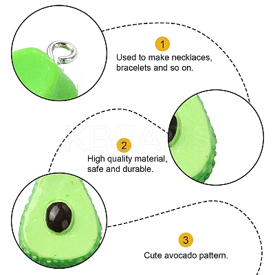 15Pcs 3 Styles Opaque Resin Fruit Pendants RESI-YW0001-72-1