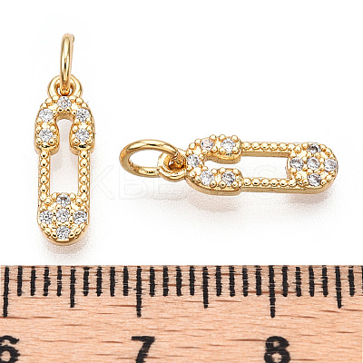 Brass Micro Pave Cubic Zirconia Charms ZIRC-F132-06G-1
