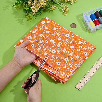 Flower Pattern Cotton Fabric DIY-WH0591-275B-1
