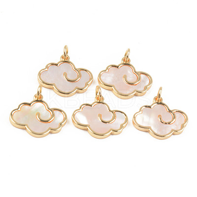 Natural White Shell Mother of Pearl Shell Pendants SHEL-T017-24G-1