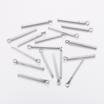 Tarnish Resistant 304 Stainless Steel Bar Pendants X-STAS-P186-05P-23mm-1