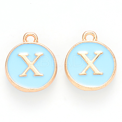 Golden Plated Alloy Enamel Charms X-ENAM-S118-04X-1