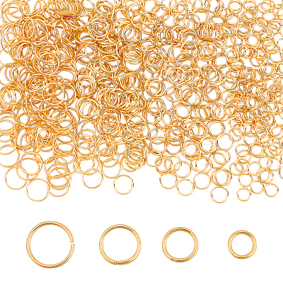 600Pcs 4 Style Brass Open Jump Rings KK-CN0001-25-1