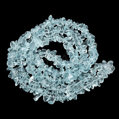 Imitation Aquamarine Glass Chip Beads Strands GLAA-C041-01-1
