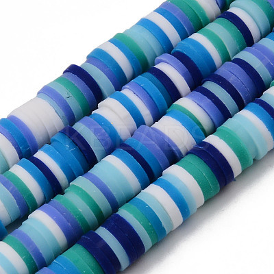 Handmade Polymer Clay Beads Strands CLAY-R089-6mm-102-1