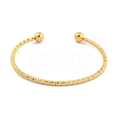 Ion Plating(IP) Textured 304 Stainless Steel Cuff Bangles BJEW-P331-11G-1