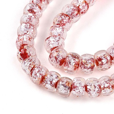 Luminous Handmade Silver Foil Glass Beads Strands FOIL-N029-02B-03-1