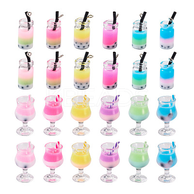 48 Pcs 12 Styles Plastic Pendants KY-BT0001-03-1