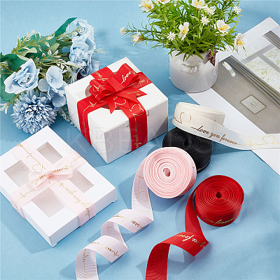 40 Yards 4 Colors Polyester Ribbon SRIB-CP0001-01-1