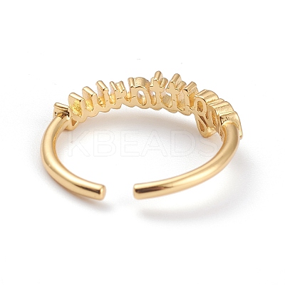Constellation/Zodiac Sign Brass Cuff Rings RJEW-O042-06G-F-1
