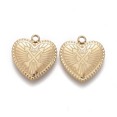 Valentine's Day Ion Plating(IP) 304 Stainless Steel Pendants STAS-F256-050G-1