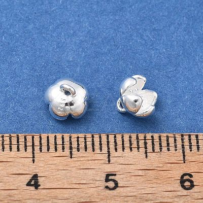925 Sterling Silver Pave Clear Cubic Zirconia 3D Flower Charms STER-D302-12S-1