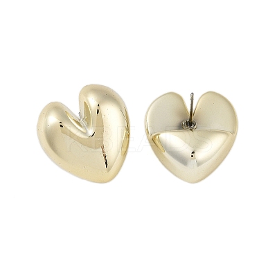 Heart CCB Plastic Stud Earrings for Women EJEW-Q382-05G-1
