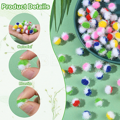 100Pcs 5 Colors Polyester Pom Pom Ball DIY-SC0031-42-1