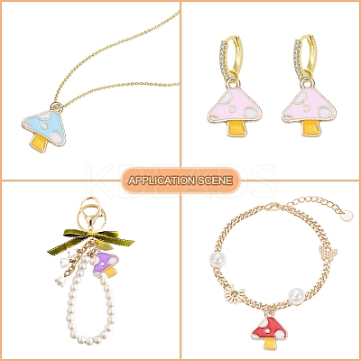 40Pcs 4 Colors Autumn Theme Alloy Enamel Charms ENAM-CJ0002-98-1