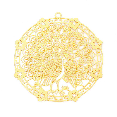 Brass Filigree Big Pendants KKC-T003-12G-1