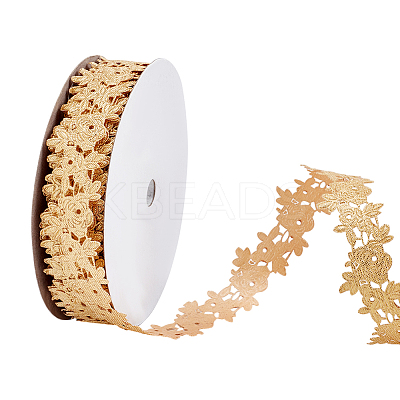 Polyester Flower Lace Trim Ribbon OCOR-WH0105-094-1