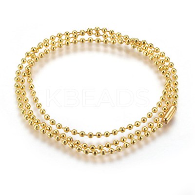 Stainless Steel Ball Chain Necklace Making MAK-L019-01A-G-1