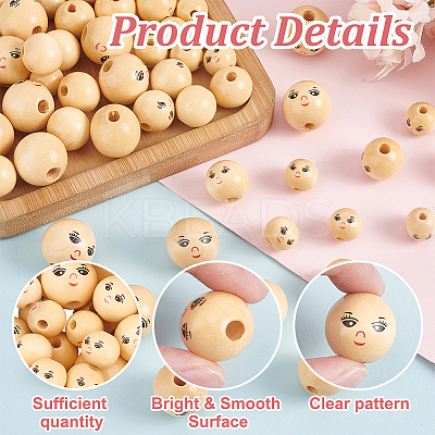 60Pcs 3 Styles Natural Wood European Beads WOOD-OC0003-59-1