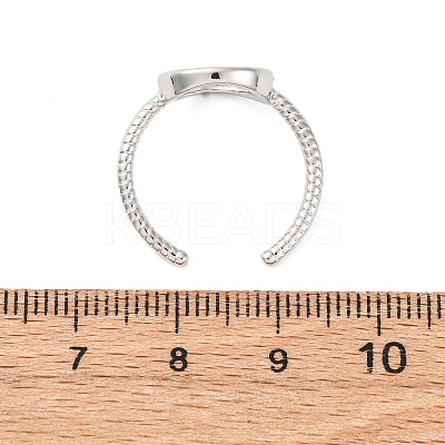 Brass Open Cuff Ring Components KK-U074-08P-1