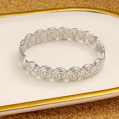 Spiral 304 Stainless Steel Bangles for Women BJEW-Q045-03P-1