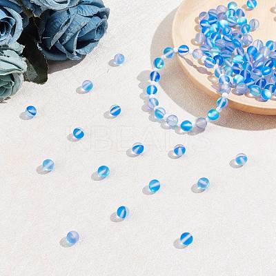 Synthetic Moonstone Beads Strands G-FH0001-14-1